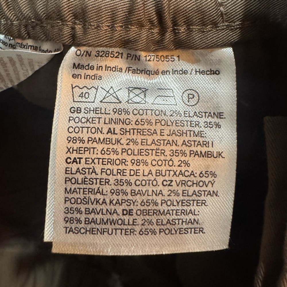 H&M Brown Cotton Stretch Flat Front Men’s Shorts Elastic Waist Casual Size M - Picture 5 of 5